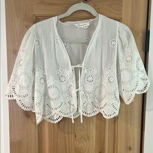 White Embroidered Women's Top